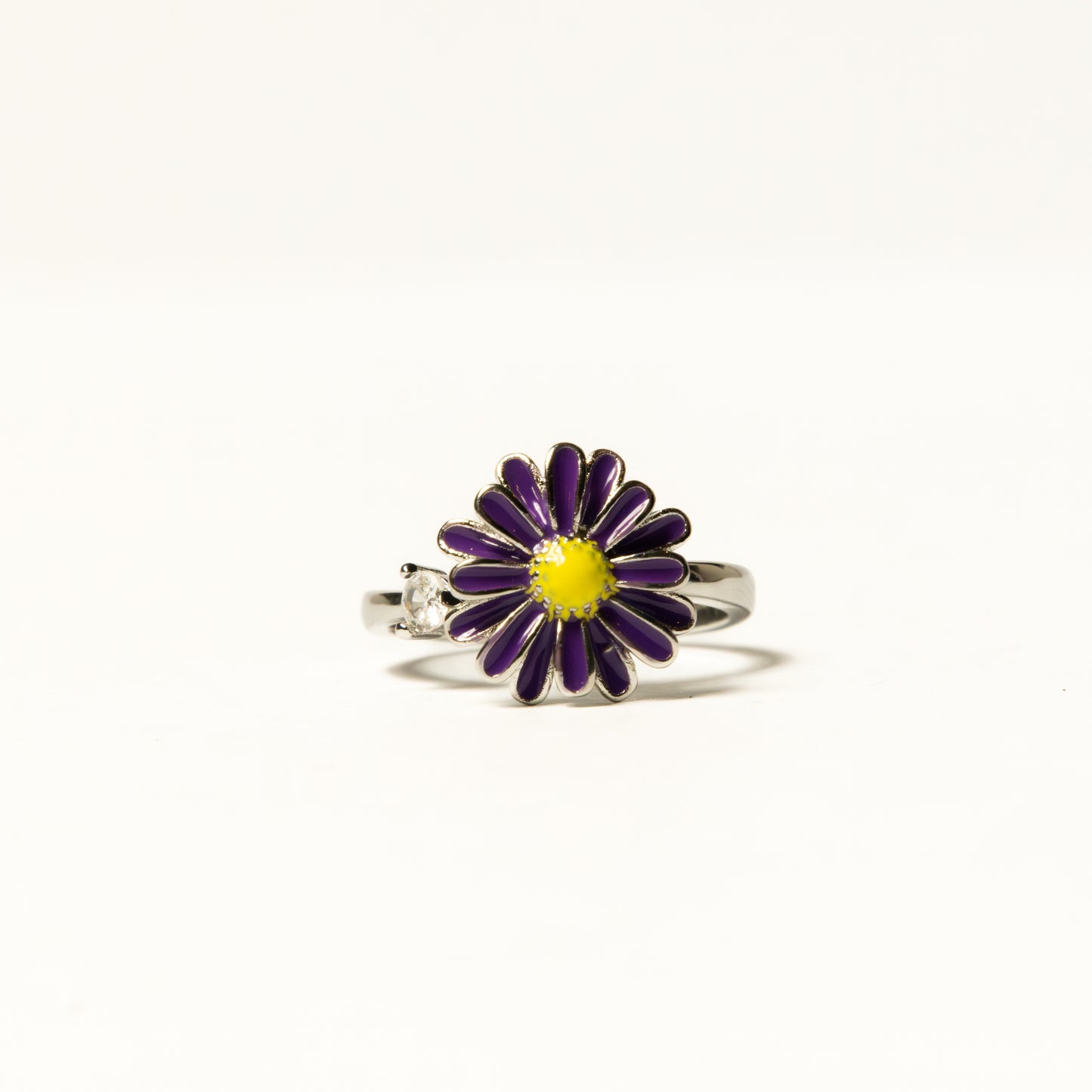 Anillo Giratorio Flor Púrpura
