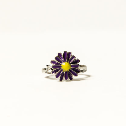 Anillo Giratorio Flor Púrpura