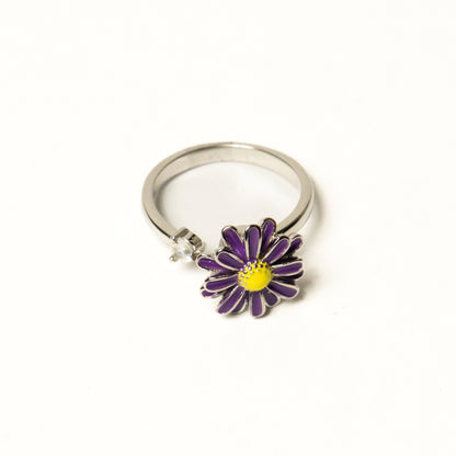 Anillo Giratorio Flor Púrpura