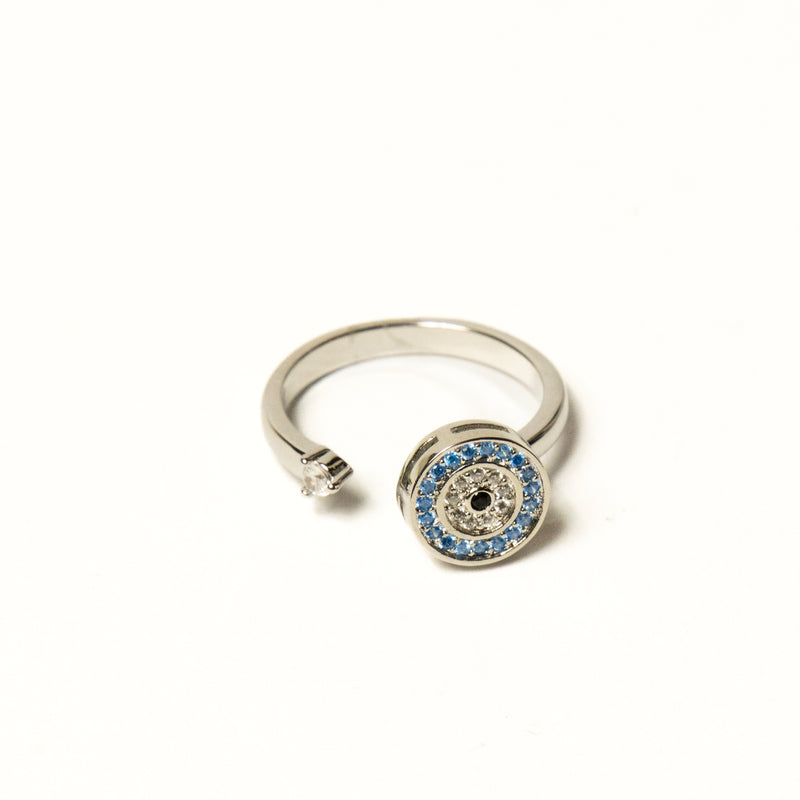 Anillo Giratorio Ojo Turco Plateado - Agosto 18