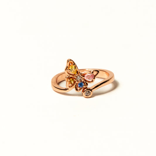Anillo Giratorio Mariposa Oro Rosa - Agosto 18
