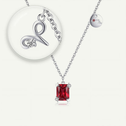 Collar Constelación Aries S925 plateado - lupa sobre el dije del signo
