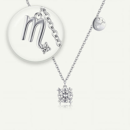 Collar Constelación Escorpio S925 plateado - lupa sobre el dije del signo
