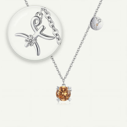 Collar Constelación Piscis S925 plateado - lupa sobre el dije del signo