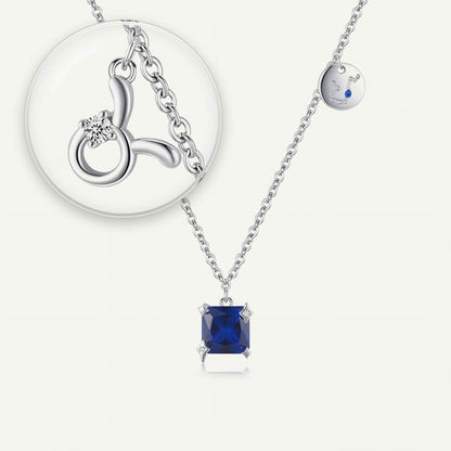 Collar Constelación Tauro S925 plateado - lupa sobre el dije del signo