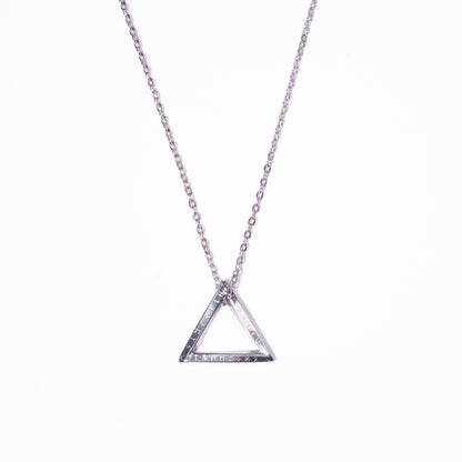 Hombre Collar Triangulo Plateado
