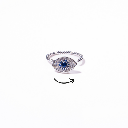 Anillo Anti Estrés Ojo Plateado
