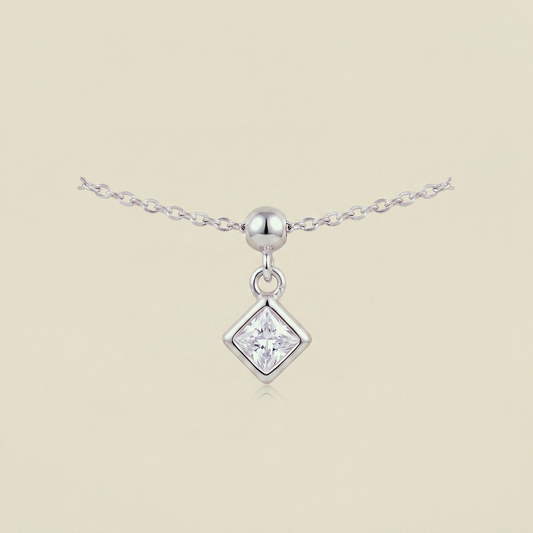 Charm S925 Rombo Cristal Plateado