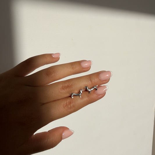 Aretes Plata S925 Salchicha en mano
