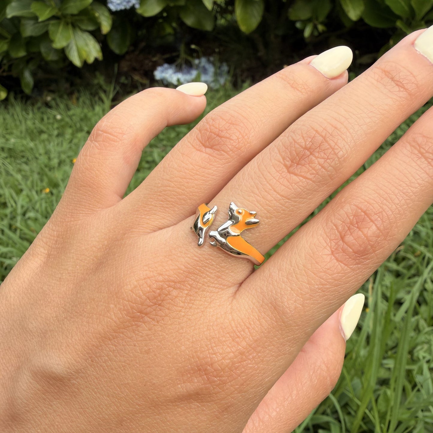 Anillo Plata S925 Perrito Corgi