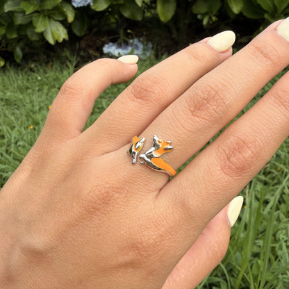 Anillo Plata S925 Perrito Corgi