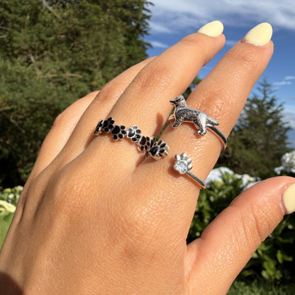Anillo Plata S925 Huellitas Eternity