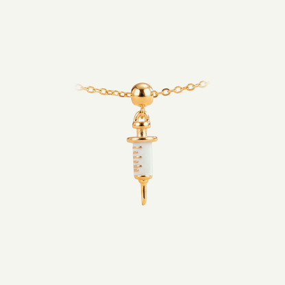 Charm S925 Jeringa Médica Dorado