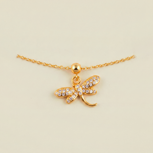 Charm S925 Libélula Pavé Dorado