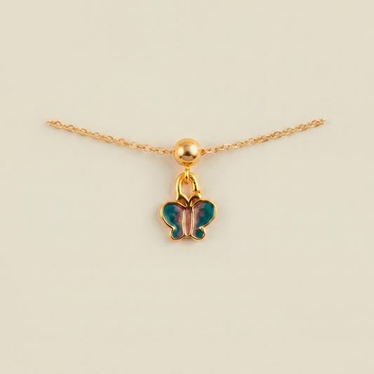 Charm S925 Mariposa Verde Dorado