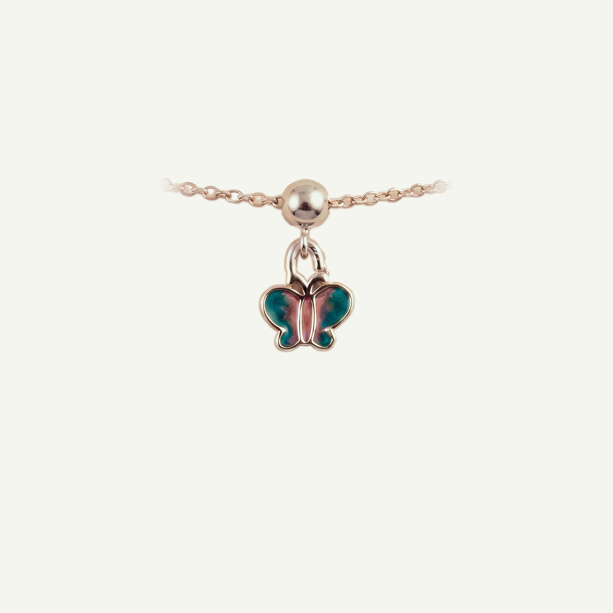 Charm S925 Mariposa Verde Plateado