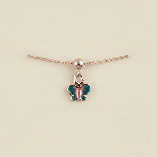 Charm S925 Mariposa Verde Plateado