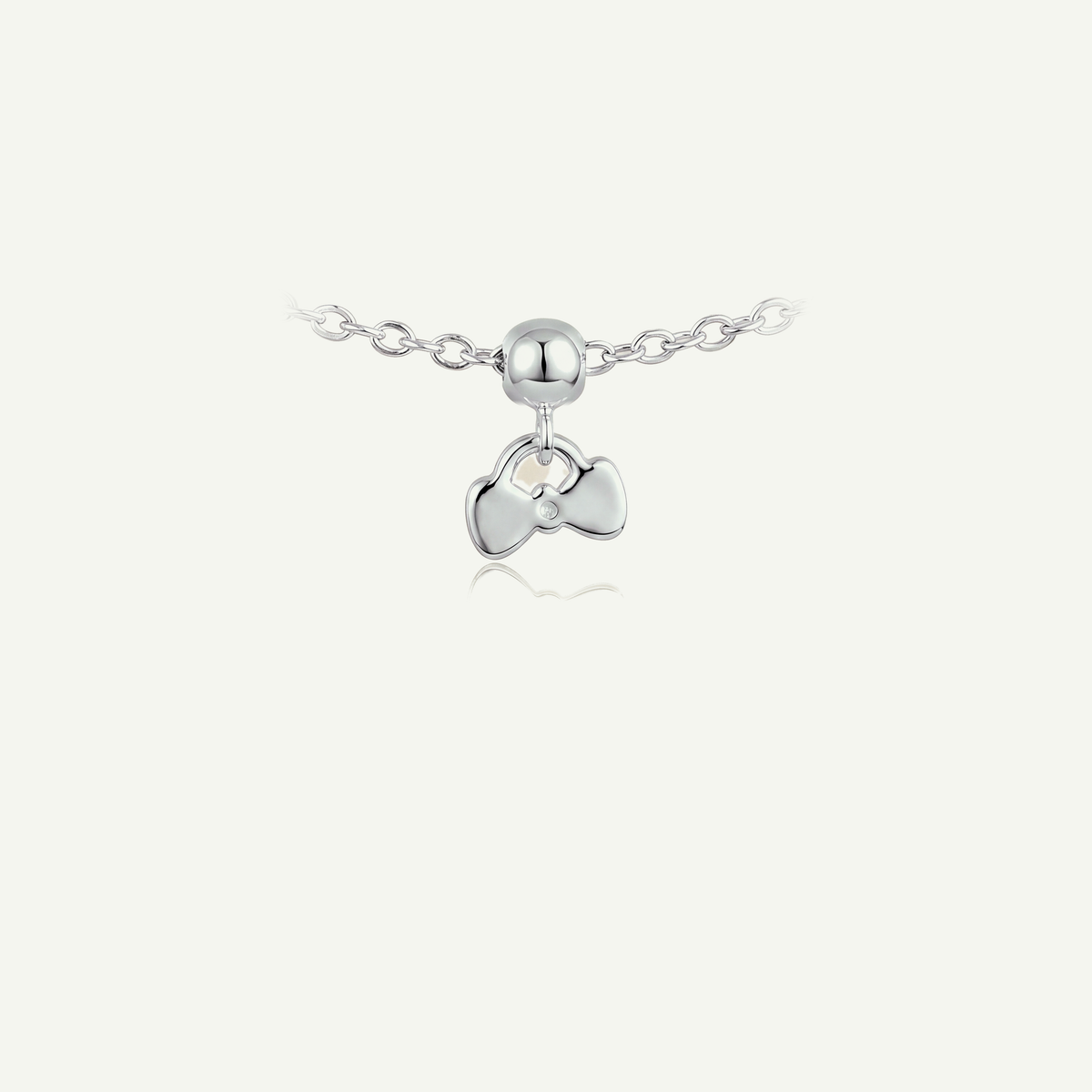Charm S925 Moño Plateado