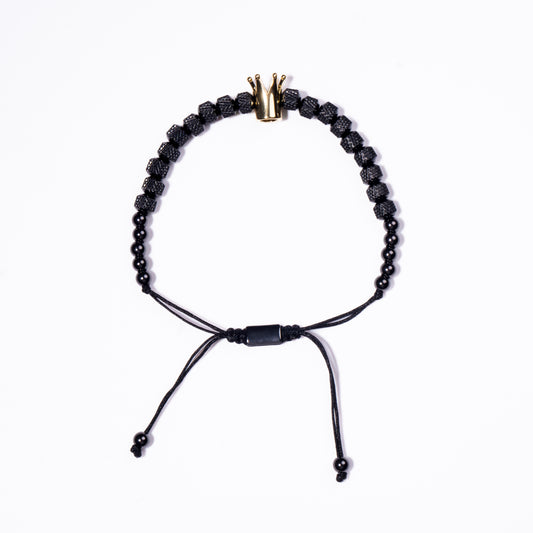 Hombre Pulsera Corona Dorada