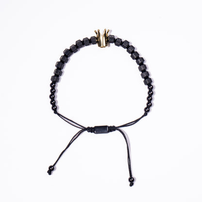 Hombre Pulsera Corona Dorada