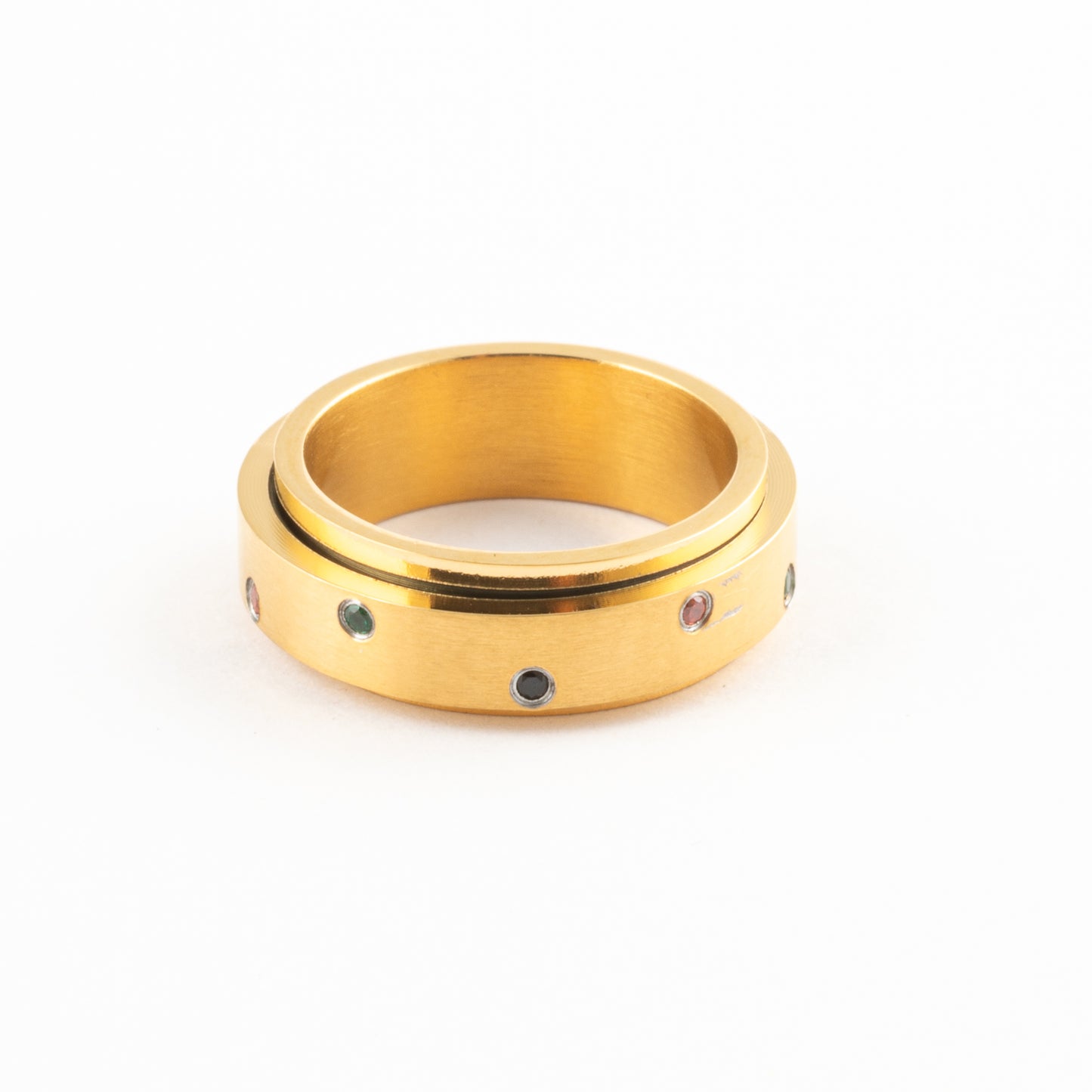 Anillo Anti-Estrés Deslizante Color Dots Dorado