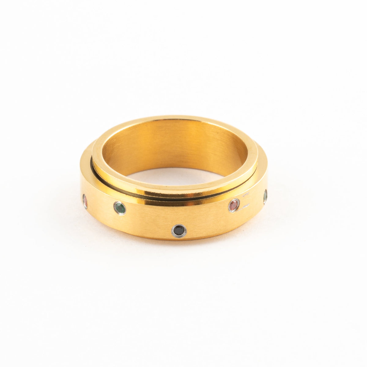 Anillo Anti-Estrés Deslizante Color Dots Dorado