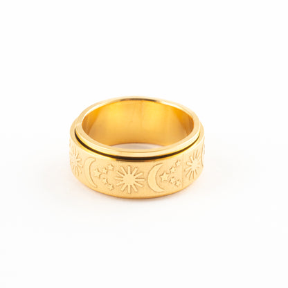 Anillo Anti-Estrés Deslizante Noche Dorado