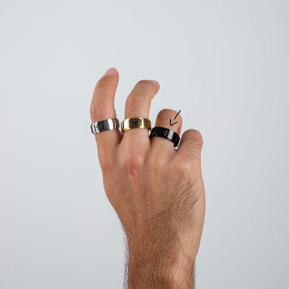 Anillo Deslizante Cruz Negro