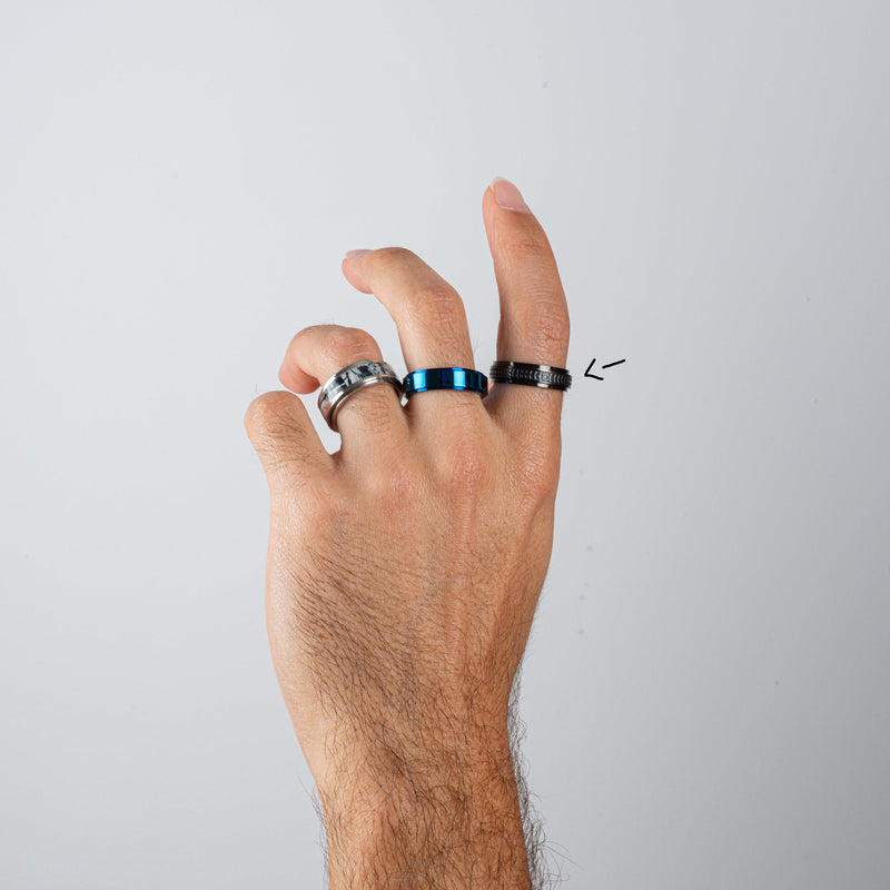 Anillo Deslizante Ascendente Negro