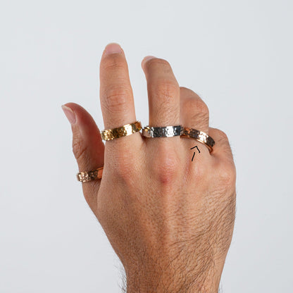 Anillo Deslizante Hammered Oro Rosa