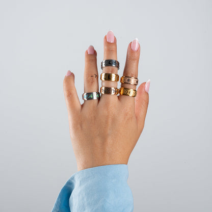 Anillo Deslizante Luna y Estrellas 1 Dorado