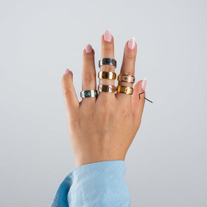 Anillo Anti-Estrés Deslizante Noche Dorado