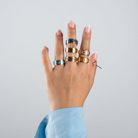 Anillo Anti-Estrés Deslizante Noche Dorado