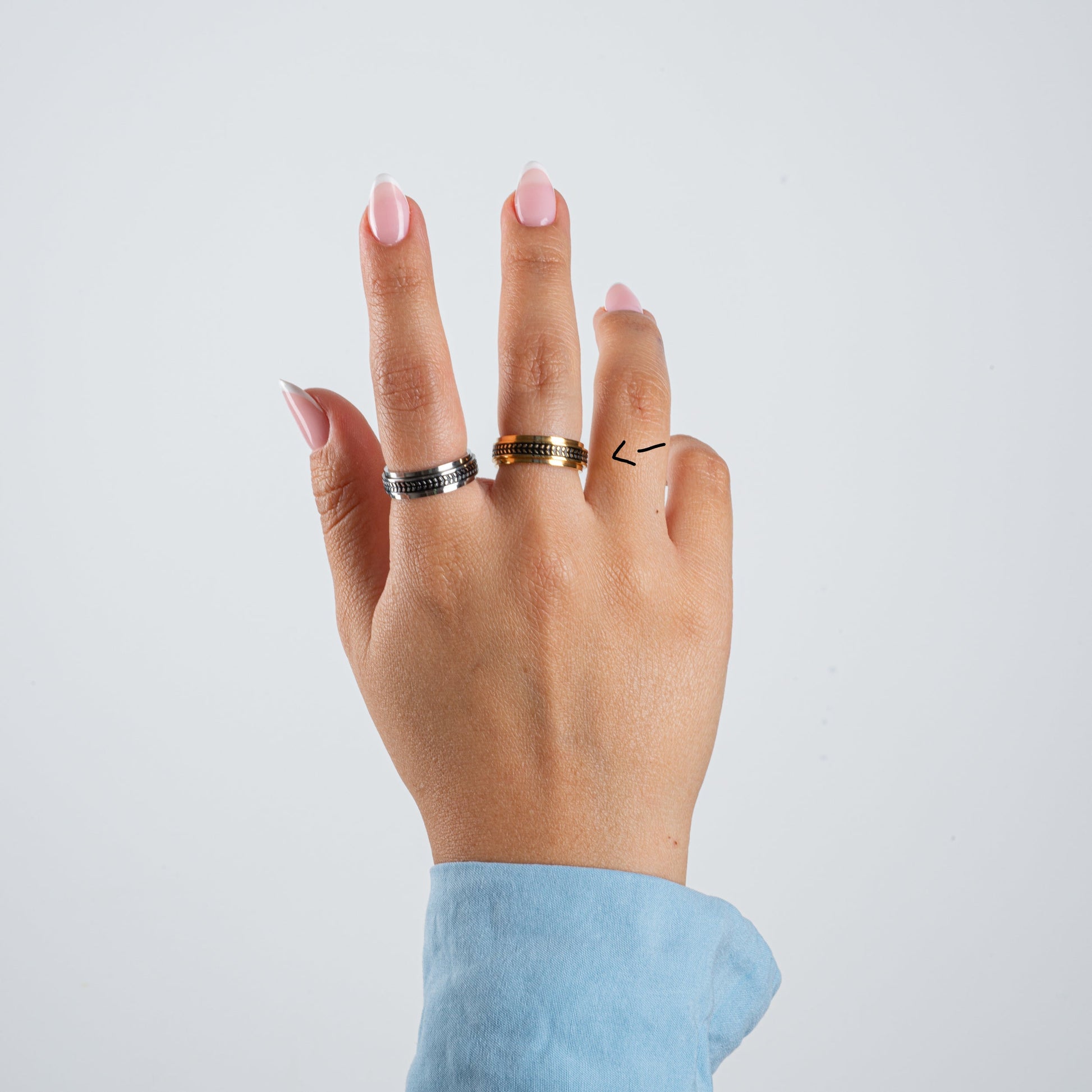 Anillo Anti-Estrés Deslizante Ascendente Dorado