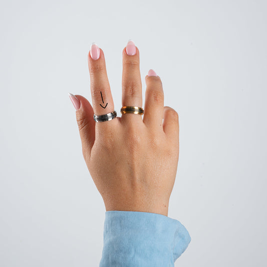 Anillo Anti-Estrés Deslizante Ascendente Plateado