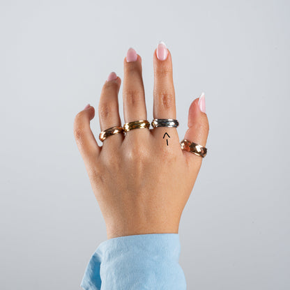 Anillo Deslizante Corte Rombo Plateado
