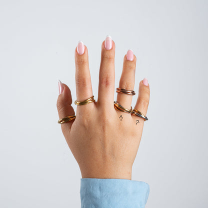 Anillo Deslizante Triple Aro Tri-Color