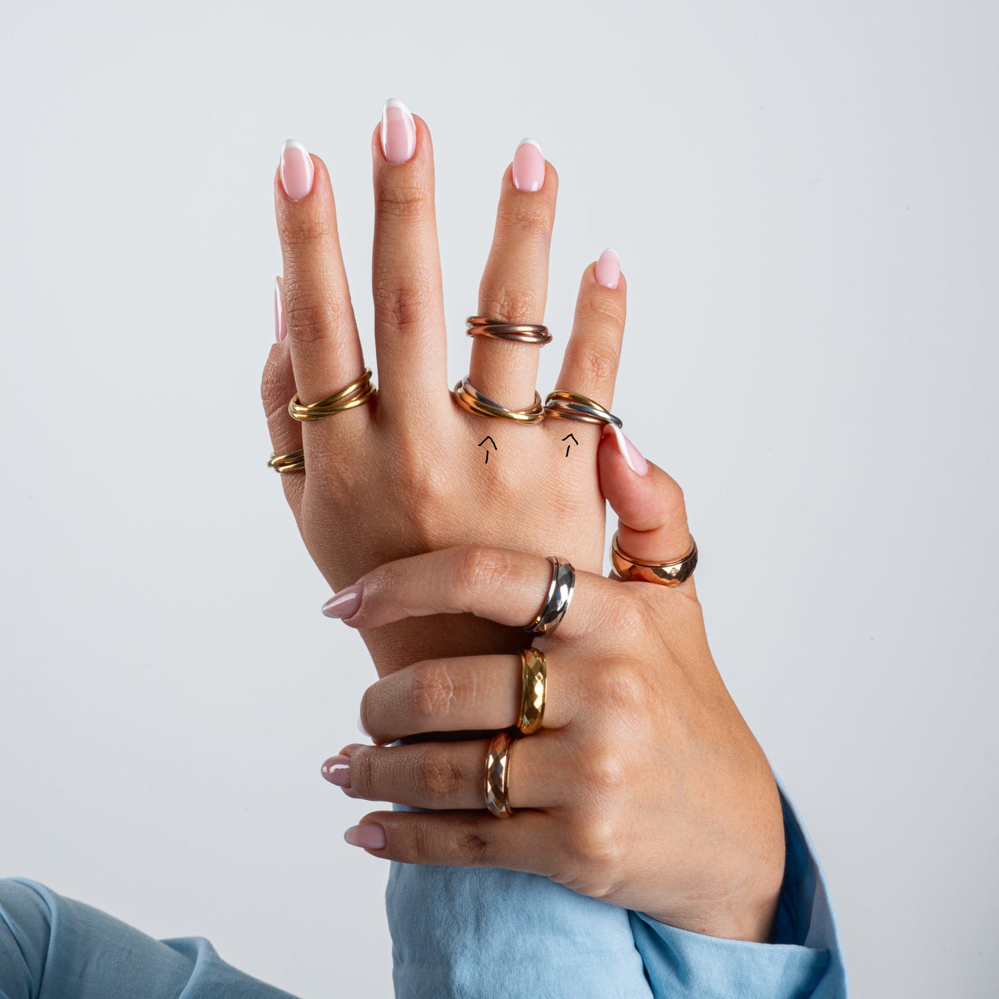 Anillo Deslizante Triple Aro Tri-Color