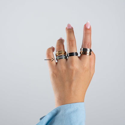 Anillo Anti-Estrés Deslizante Flores Aspero Tornasol