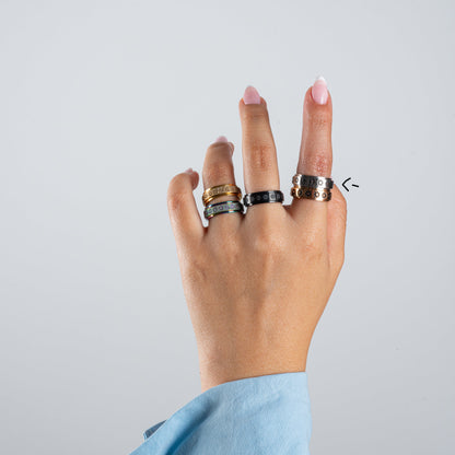 Anillo Deslizante Flor Plateado