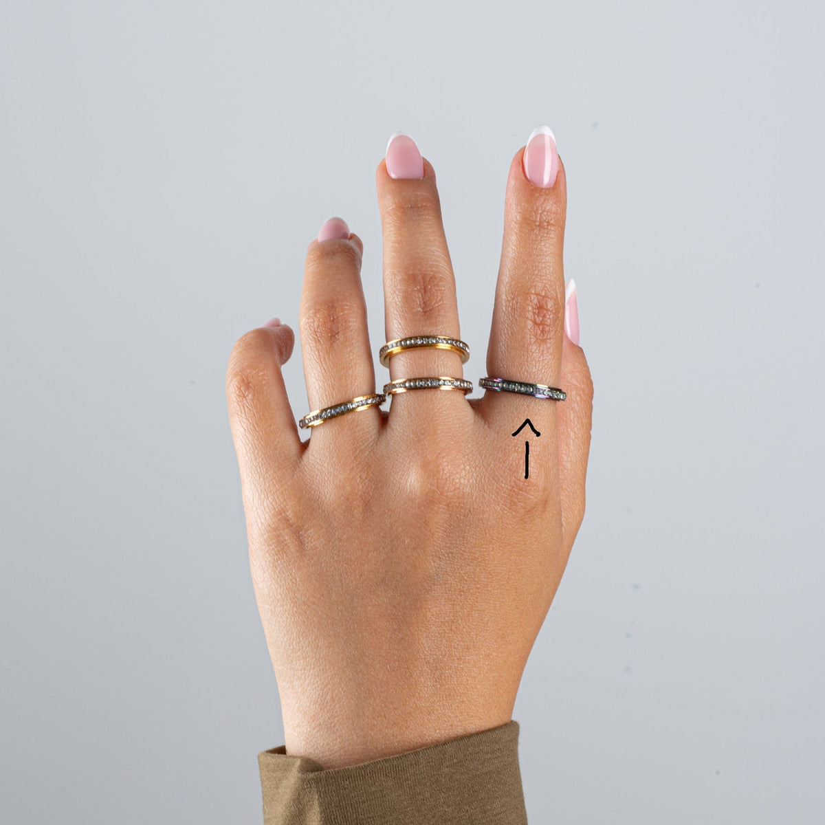 Anillo Deslizante Delgado Zirconias Tornasol