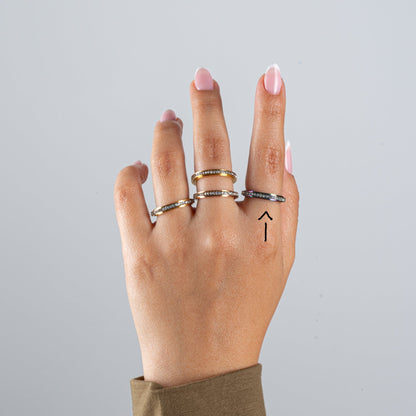 Anillo Deslizante Delgado Zirconias Tornasol