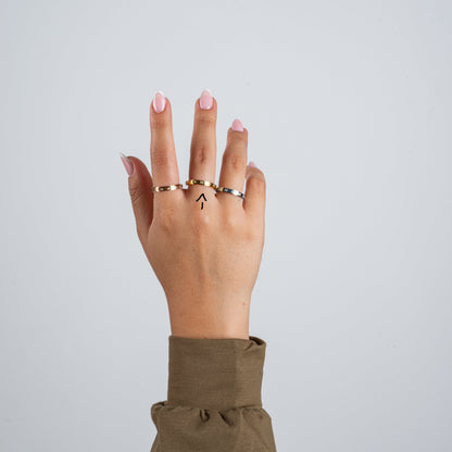 Anillo Deslizante Delgado Brillos Dorado