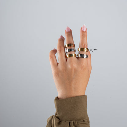 Anillo Anti-Estrés Deslizante Color Dots Dorado