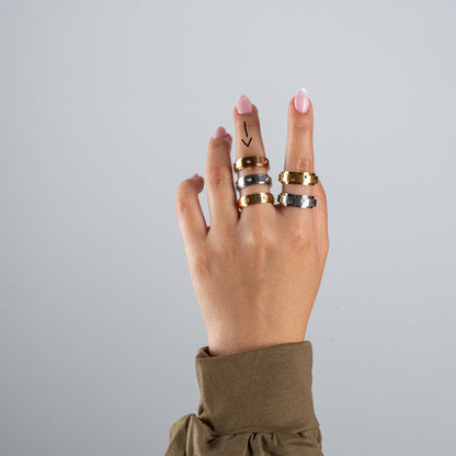 Anillo Deslizante Insertos Zirconias Oro Rosa