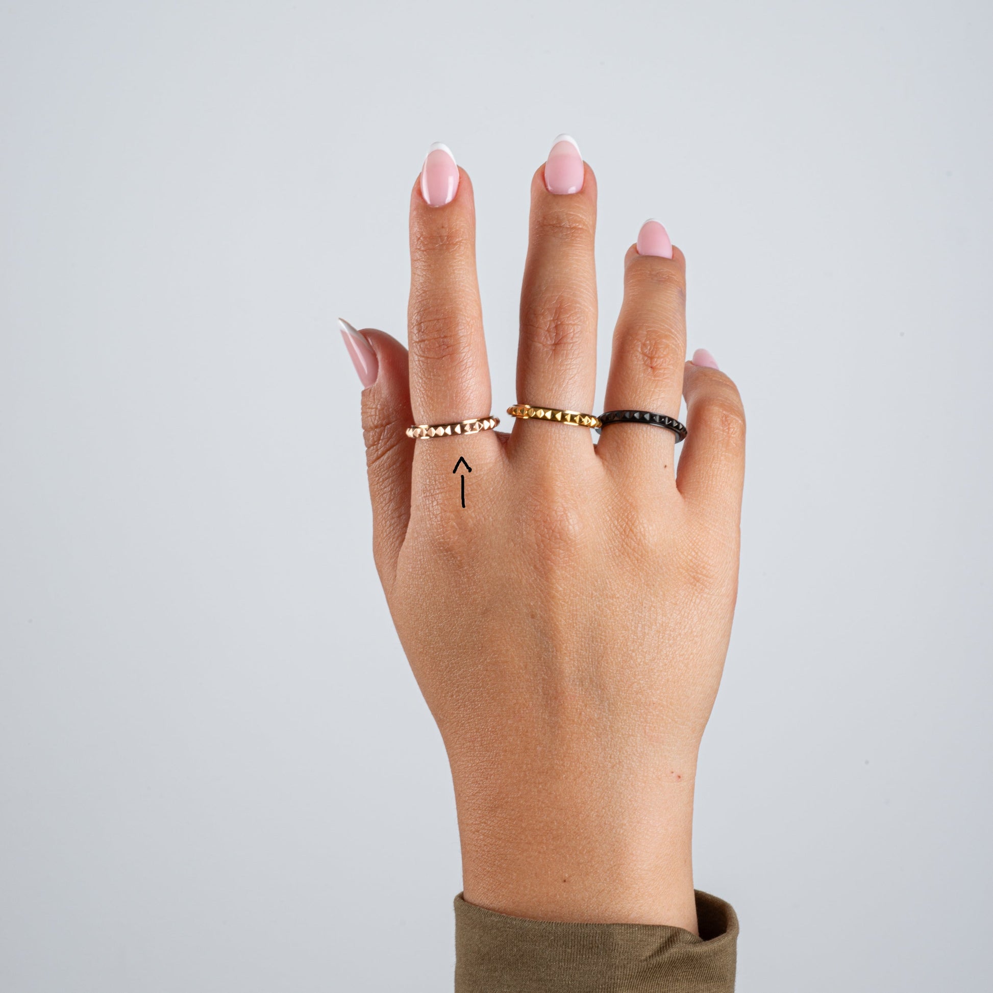 Anillo Deslizante Delgado Rombos Oro Rosa