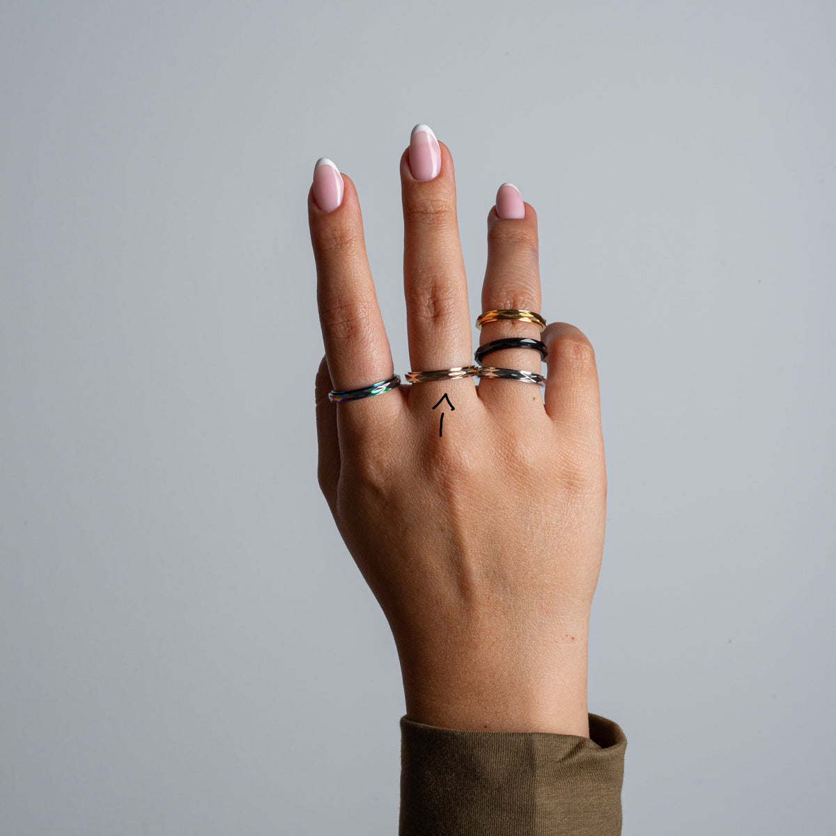 Anillo Deslizante Delgado Textura 2 Oro Rosa