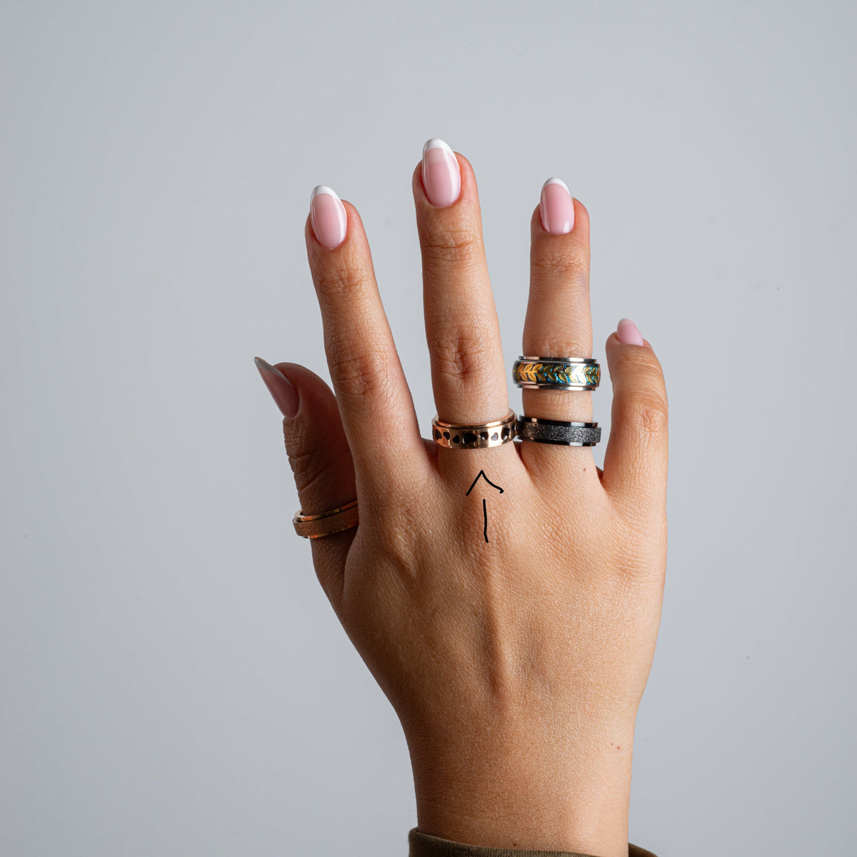 Anillo Deslizante Corazones Oro Rosa