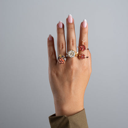 Anillo Anti-Estrés Flor Oro Rosa 2
