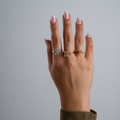 Anillo Anti-Estrés Plata S925 Estrella Norte